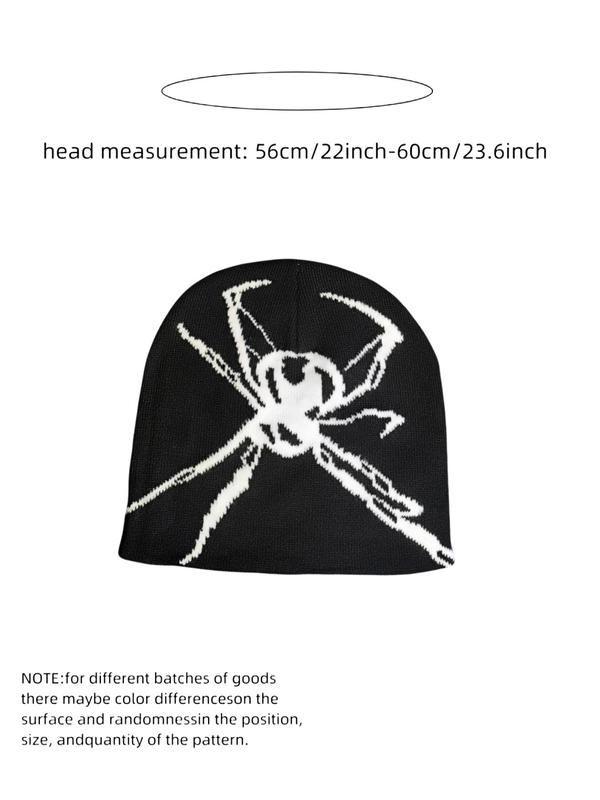 2024 New Trendy Spider Web Beanie Hat for Men & Women, Casual Street Trendy Warm Knit Fitted Y2k Beanies Hat for Fall & Winter, Unisex Graphic Beanie for Daily Wear, Men's Hat