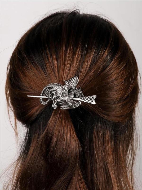 Vintage Style Hair Pin with Dragon Design As Gift, Casual Trendy Animal Shaped Design Hair Pin, Hair Accessories for Party & Daily Use