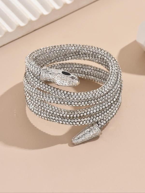 Rhinestone Decorated Snake Design Anklet, Fashionable Jewelry for Women & Girls, Trendy All-match & Exquisite Jewelry for Birthday Gift