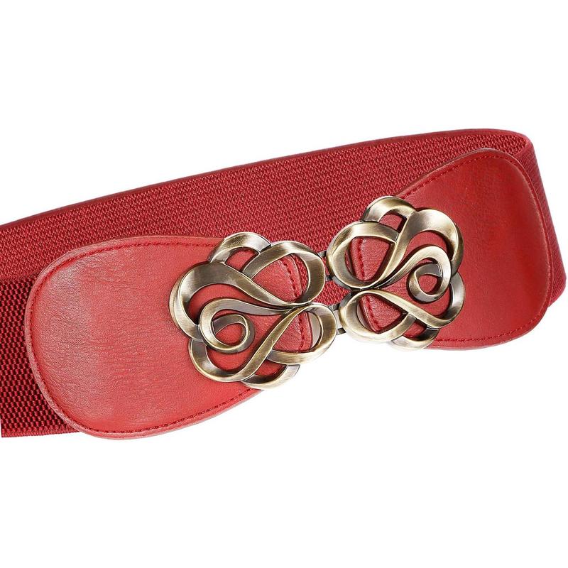 Women Stretchy Vintage Belt for Dresses Elastic Wide  Belt