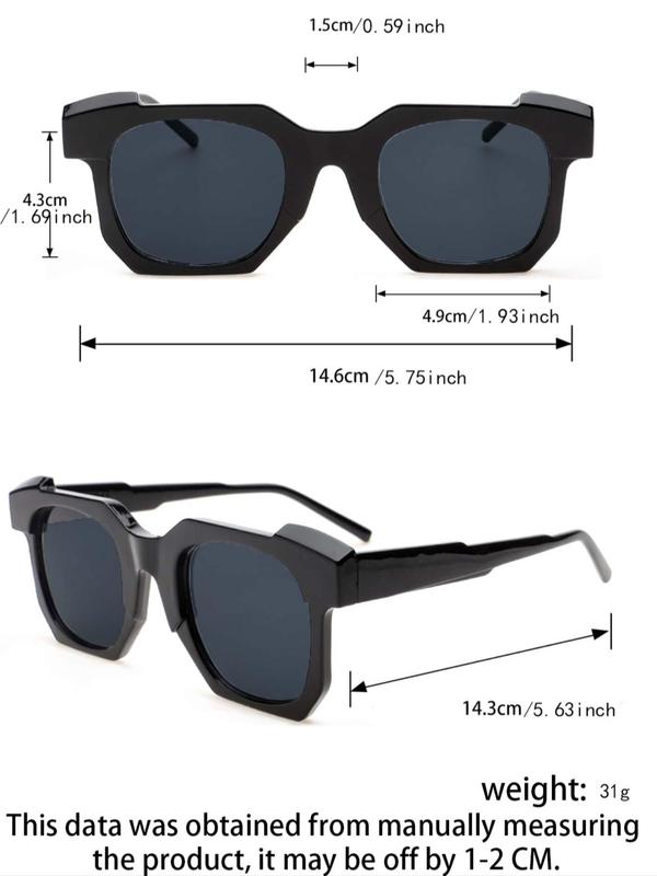 Summer Square Frame Fashion Sunglasses, New Travel Accessories for Women Men, Lightweight and Durable for Outdoor Sun Protection Glasses for Daily Use