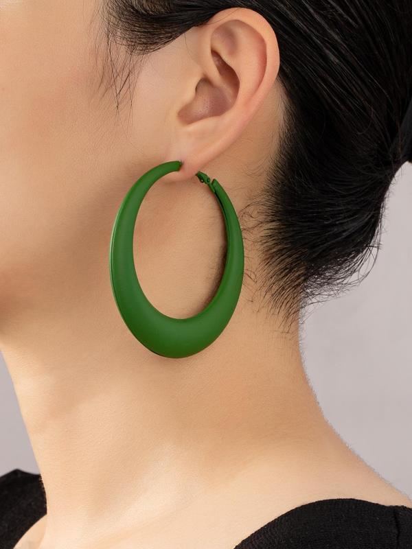 Simple Style Plain Color Hoop Earrings for Women, Summer Casual 2024 New Trendy Hoop Earrings, Fashionable Jewelry for Women for Daily & Party Decoration,  Clean Girl Jewelry