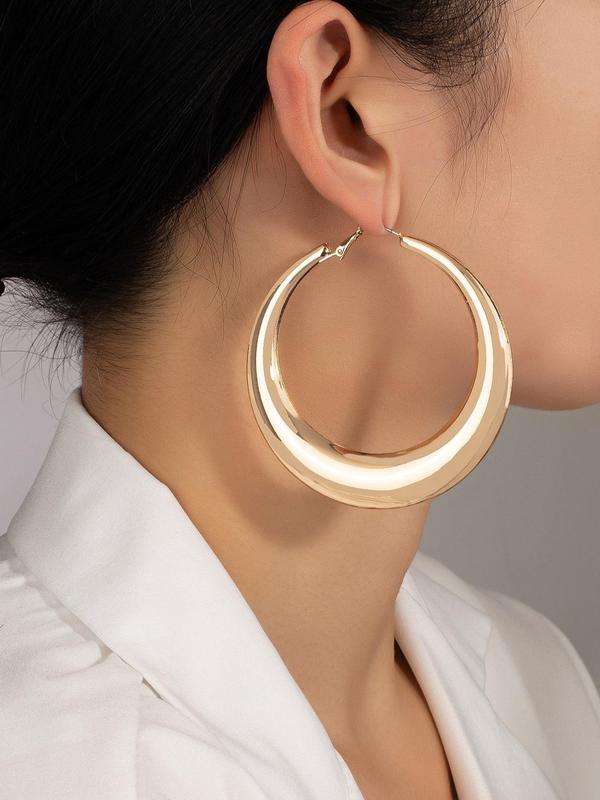 Simple Style Plain Color Hoop Earrings for Women, Summer Casual 2024 New Trendy Hoop Earrings, Fashionable Jewelry for Women for Daily & Party Decoration,  Clean Girl Jewelry