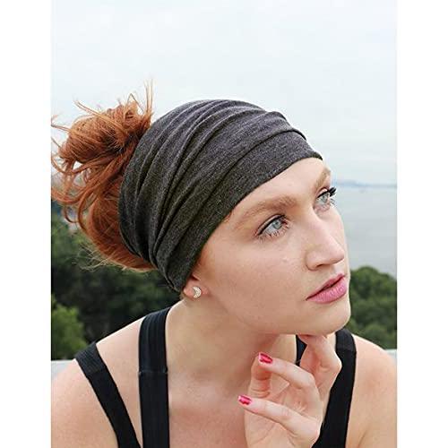 Wide Headbands for Women Black Stylish Head Wraps Boho Thick Hairbands Large Sport Yoga Turban Headband Hair Accessories (Pack of 4)