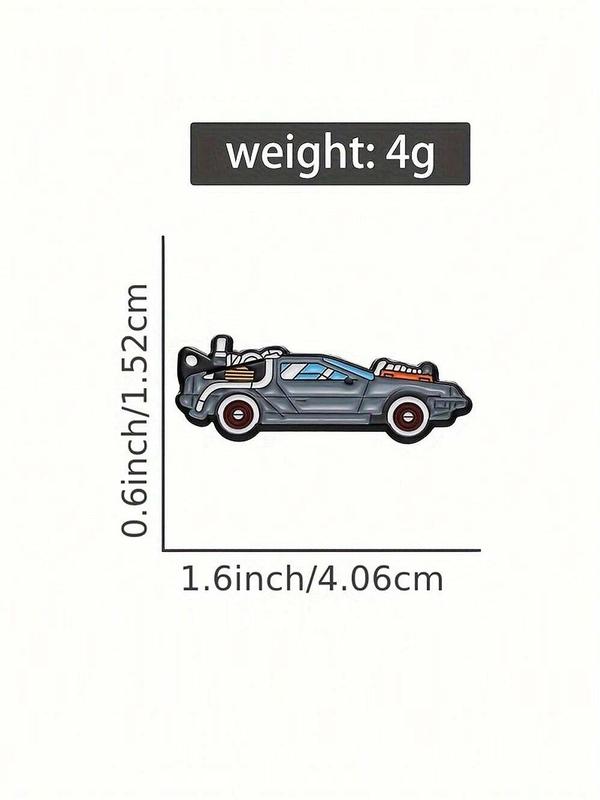 Back To The Future Car Design Brooch, Car Shape Lapel Pin, Alloy Badge Pin Accessories for Men, Ideal Choice for Gifts