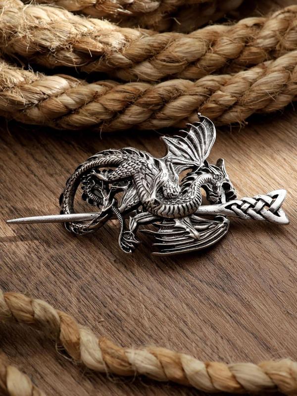 Vintage Style Hair Pin with Dragon Design As Gift, Casual Trendy Animal Shaped Design Hair Pin, Hair Accessories for Party & Daily Use