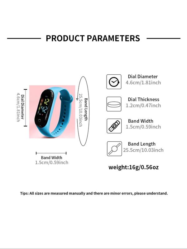 Summer Fashion Simple Led Digital Watch, Touch Screen Watch, Portable All-match Casual Watch for Daily Use, Fashion Accessories for Both Men & Women Party favors Christmas favors