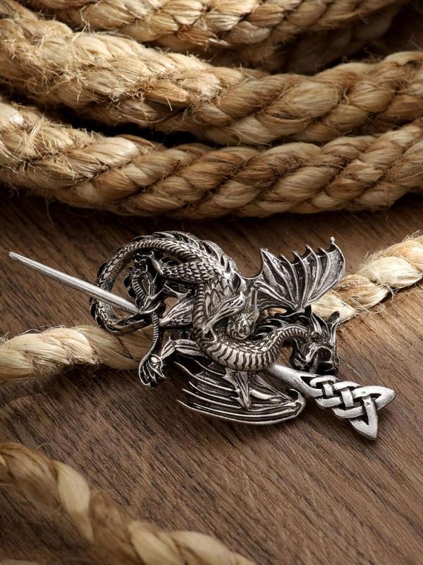 Vintage Style Hair Pin with Dragon Design As Gift, Casual Trendy Animal Shaped Design Hair Pin, Hair Accessories for Party & Daily Use