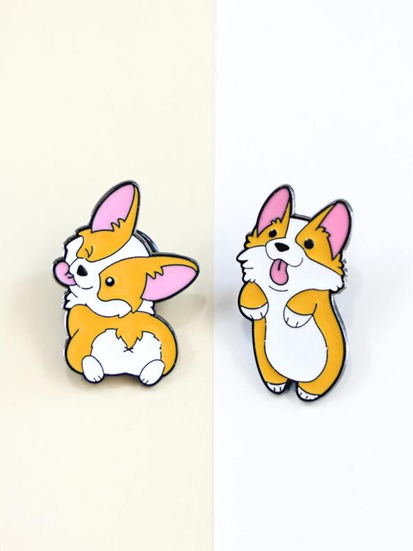 Cute Cartoon Dog Design Brooch, Fashion Alloy Badge for Daily Clothing Decor, Trendy All-match & Exquisite Brooch for Birthday Gift