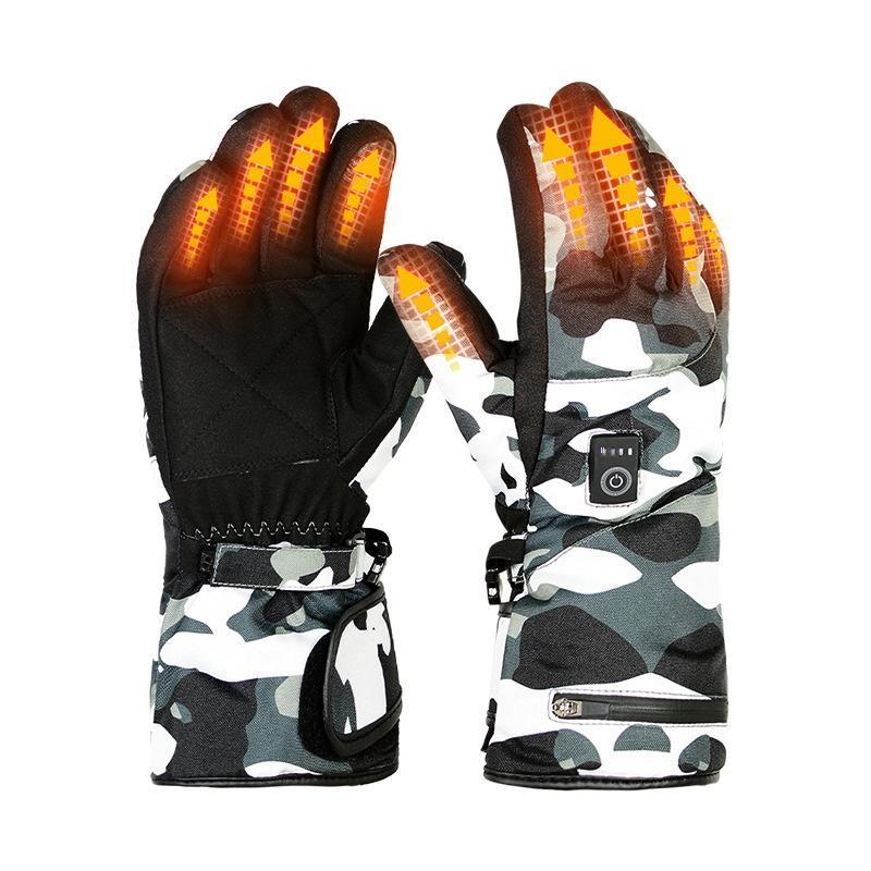 Five-finger heat gloves capable of bee charged by a touch screen, and electric heating warm-keeping gloves capable of bee heated by three gears for winter sports and skiing