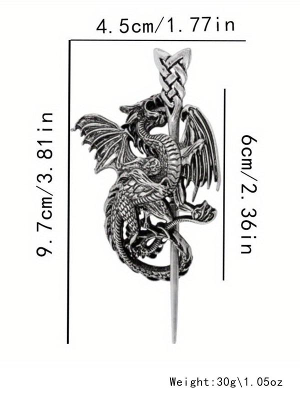 Vintage Style Hair Pin with Dragon Design As Gift, Casual Trendy Animal Shaped Design Hair Pin, Hair Accessories for Party & Daily Use