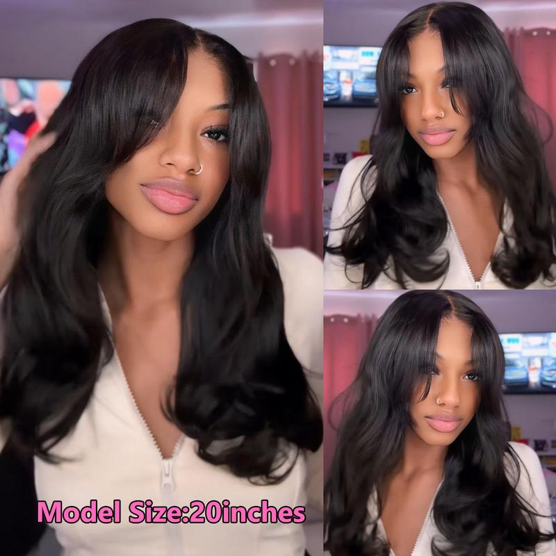 Jessie's Wig [Gola] Glueless Wig for Beginners 7x5 Pre Cut Lace Curtain Bangs Wavy Layer Cut 9x6 Partingmax Lace Wig