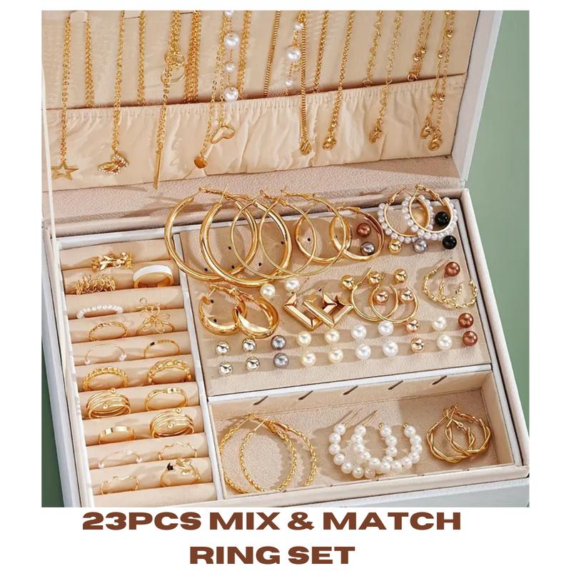 86pcs Chic Jewelry Set for Women - Necklaces, Earrings, Rings for Daily Outfits, Parties & Casual Dates