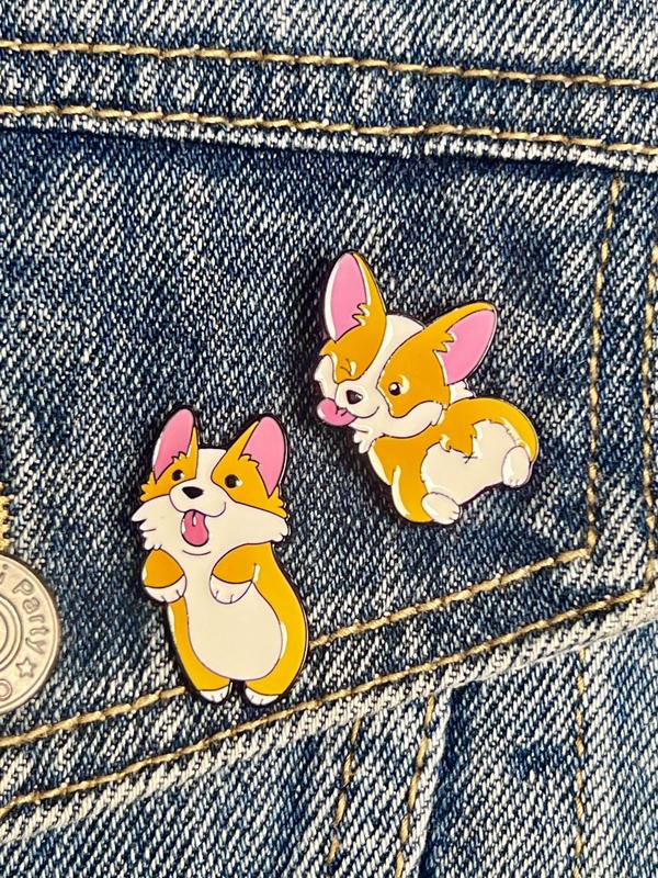 Cute Cartoon Dog Design Brooch, Fashion Alloy Badge for Daily Clothing Decor, Trendy All-match & Exquisite Brooch for Birthday Gift