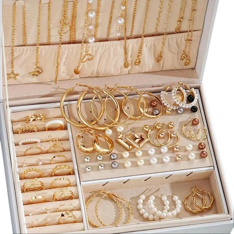 86pcs Chic Jewelry Set for Women - Necklaces, Earrings, Rings for Daily Outfits, Parties & Casual Dates