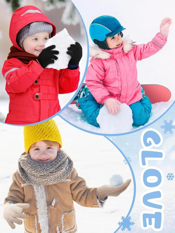 5 Pairs  Gloves  Knitted Gloves Full Finger Winter Warm Gloves Mittens for