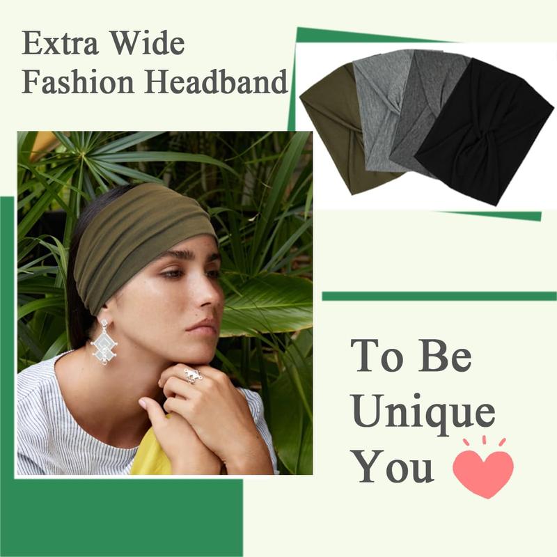 Extra Wide Headbands For Women 7'' Large Headband Twist Head Bands Women's Hair Band Stretchy Turban Girls Styling Accessories 8 Pack