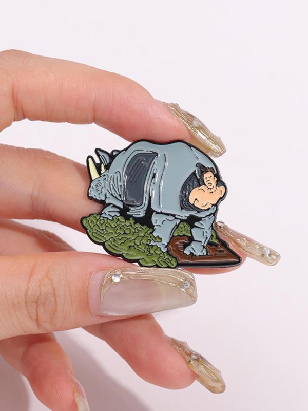 Cartoon Character & Dinosaur Design Brooch, Cute Animal Design Brooch, Fashion Accessories for Women & Men, Trendy All-match & Exquisite Brooch for Birthday Gift