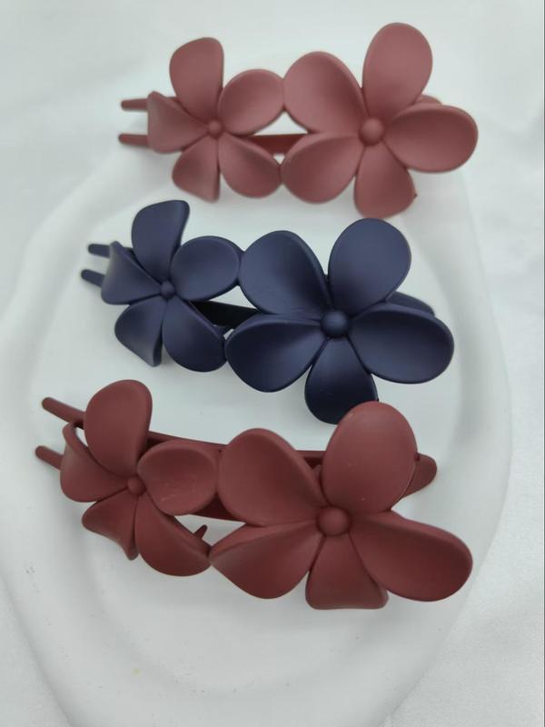 2024 New Style Double Flower Design Hair Clips, Elegant Hair Accessories for Women & Girls, Minimalist Headwear Suitable for Thick Hair, Hairstyles Ideas for Girls