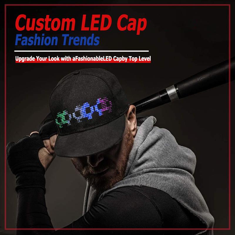 (YOYOWAY) LED Rolling Display Hat, Customized Gif, Picture And Text, Bluetooth App Controlled 2024 Detachable Led Display Baseball Cap BlackFriday