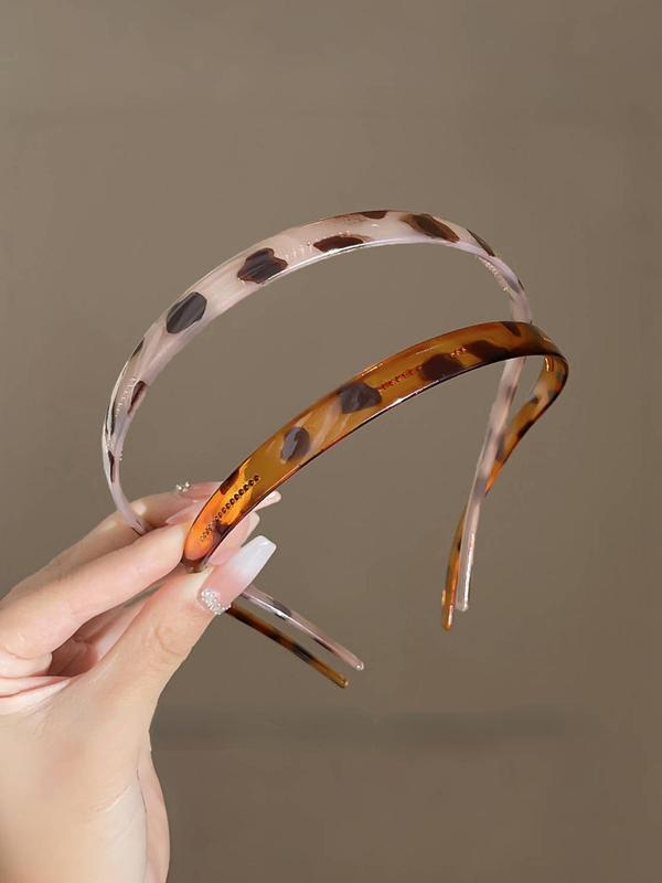 Leopard Pattern Glasses Shaped Hair Hoop, Cute Hair Accessories for Women & Girls, Minimalist Headwear Suitable for Thick Hair