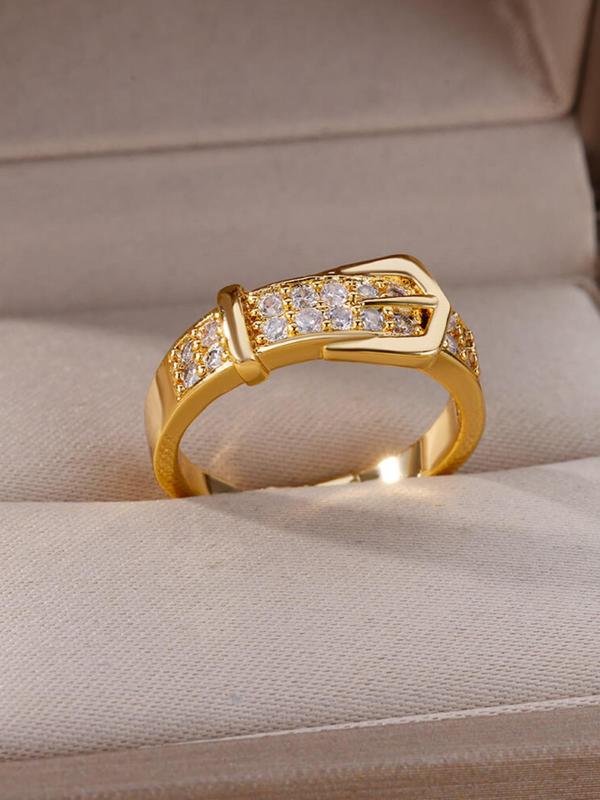 Elegant Rhinestone Decorated Adjustable Ring