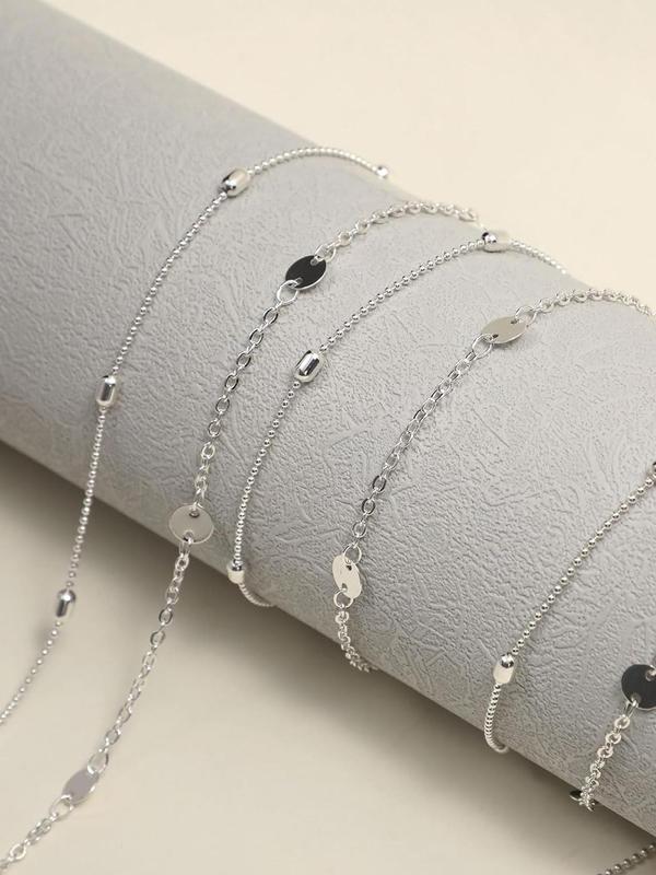 Women's Simple Style Plain Color Beaded & Round Charm Waist Chains, Casual Trendy Waist Chain for Party & Daily Clothing Decor, Trendy All-match & Exquisite Jewelry for Birthday Gift