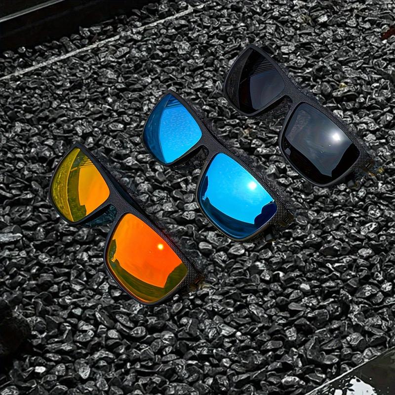 3 Pairs, Trendy Cool Square Frame Polarized Fashion Glasses Set, For Men Women Outdoor Party Vacation Travel Driving Supplies Photo Props, Ideal Choice For Gifts