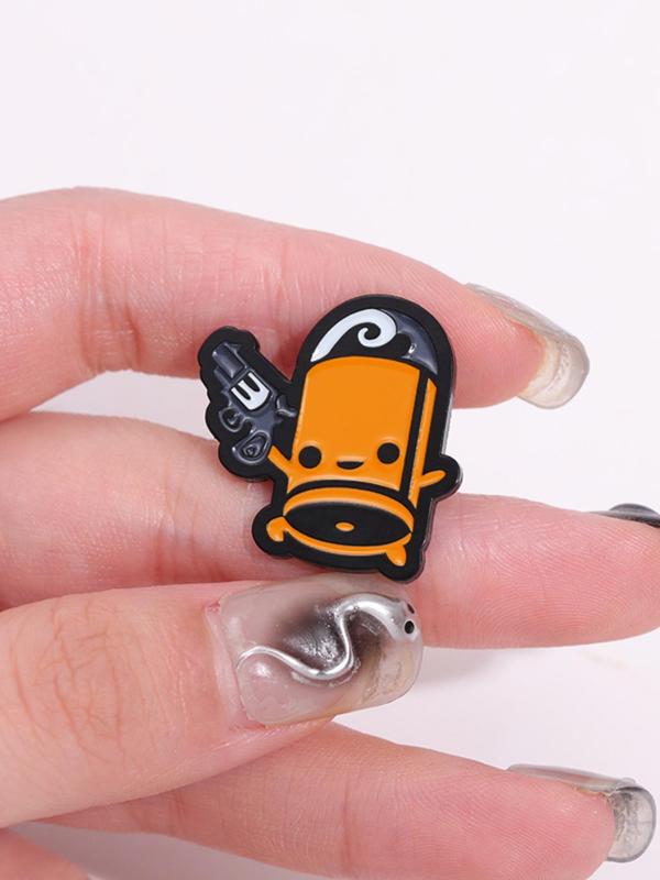 Cute Cartoon Design Brooch, Creative Alloy Badge for Daily Clothing Decor, Trendy All-match & Exquisite Brooch for Birthday Gift