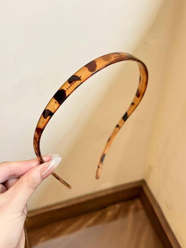 Leopard Pattern Glasses Shaped Hair Hoop, Cute Hair Accessories for Women & Girls, Minimalist Headwear Suitable for Thick Hair