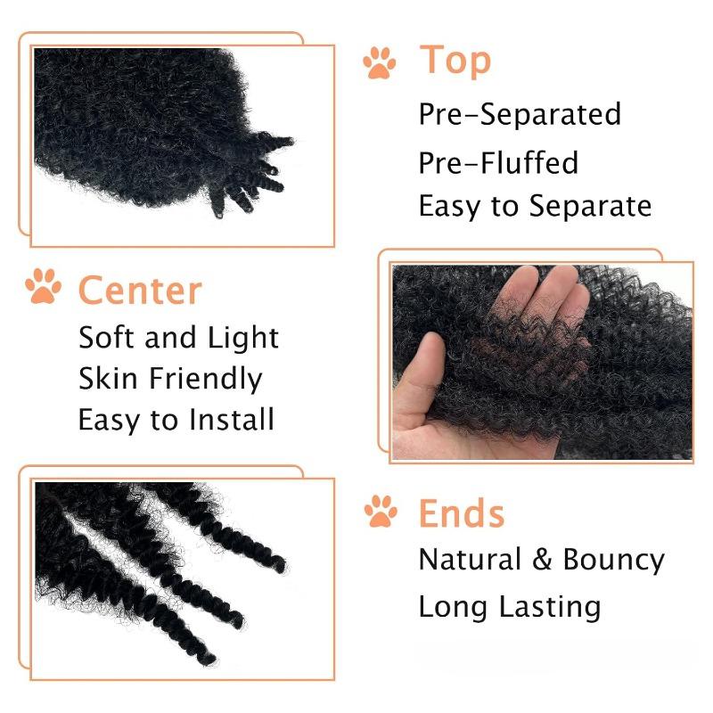 3 Packs Twist Braiding Hair, 12 Inch Pre-Separated Springy Afro Twist Hair Kinky Twist Crochet Hair Braids for Distressed Soft Locs Spring Twist Hair for Women (12 Inch (Pack of 3), 1B)