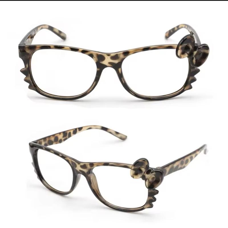 Hello Kitty Leopard Print Glasses for women trendy (NO LENSES)