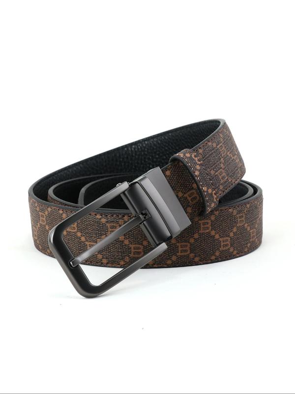 Men's Letter Print Tape Belt, 2024 New Style Business Casual Waistband for Work Office, Fashion All-match Clothes Accessories for Working, Dating, Party Wear