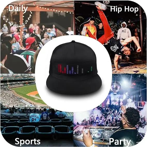 (YOYOWAY) LED Rolling Display Hat, Customized Gif, Picture And Text, Bluetooth App Controlled 2024 Detachable Led Display Baseball Cap BlackFriday