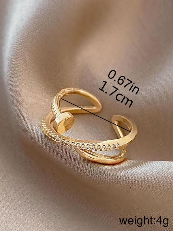 Fashionable Casual Cuff Ring (1 Count 2 Counts), Adjustable Open Ring for Women & Men, fashion jewelry for party, daily clothing decor, trendy all-match & exquisite jewelry for birthday gift