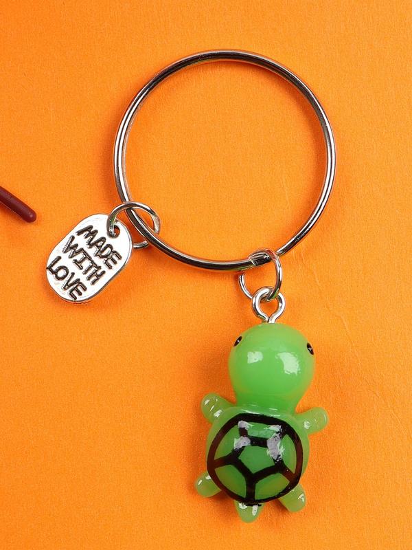 Cute Turtle Design Keychain, 4 Counts set Mini Keychain for Car Keys & Bag Decor, Fashionable Accessories As Creative Gift for Family & Friends