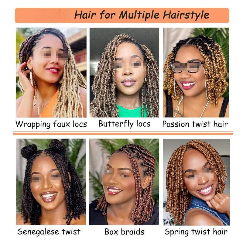 3 Packs Twist Braiding Hair, 12 Inch Pre-Separated Springy Afro Twist Hair Kinky Twist Crochet Hair Braids for Distressed Soft Locs Spring Twist Hair for Women (12 Inch (Pack of 3), 1B)