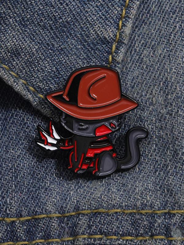 Cute Cartoon Cat Design Brooch, Creative Animal Badge for Clothes Accessories, Gift for Men & Women