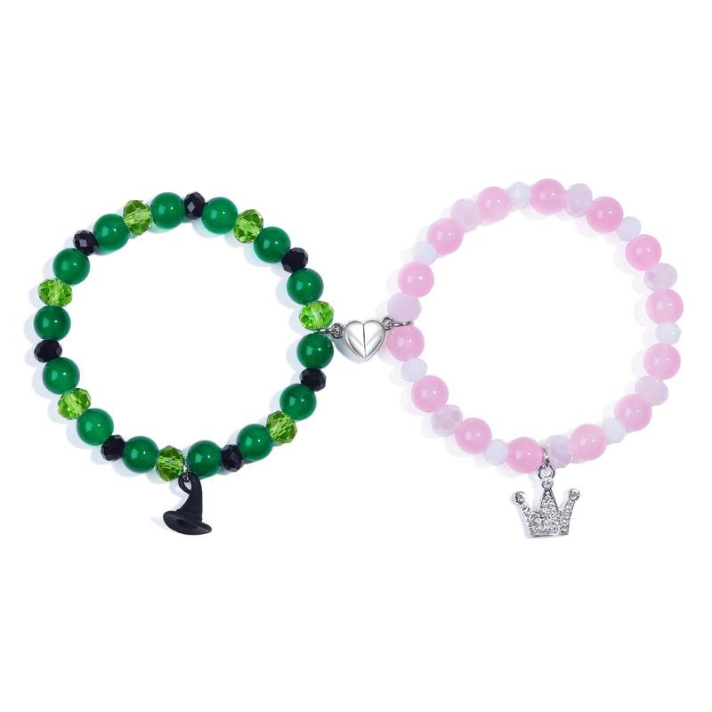 Elphaba Galinda Friendship Matching Bracelets, Wicked Merch Hat-Crown Best Friend Bracelets Christmas Valentine's Day Gifts for BFF Couples Fans Party Decors