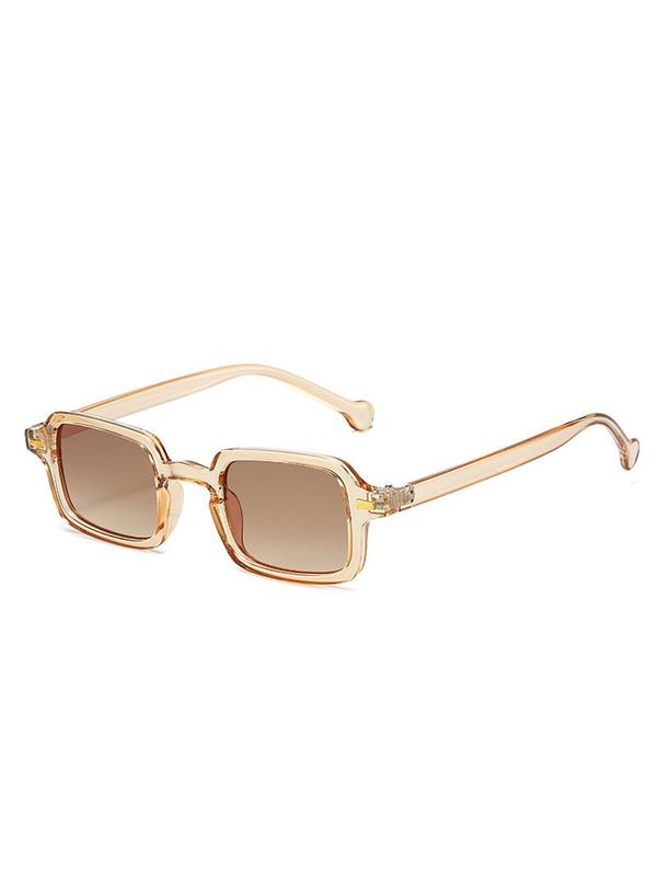 1 Pair Trendy Simple Rivet Decor Sunglasses for Everyday Use, Summer Square Frame Fashion Sunglasses, Travel Accessories