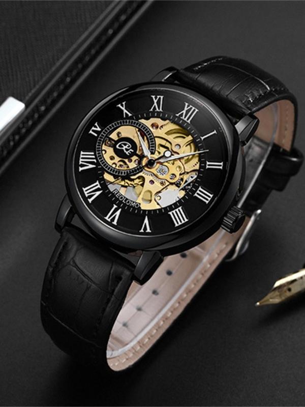 Men's Business Fashion Mechanical Watch, Fashion Watch for Party, Daily Clothing Decor, Trendy All-match & Exquisite Watch for Birthday Gift with Box