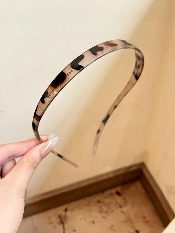 Leopard Pattern Glasses Shaped Hair Hoop, Cute Hair Accessories for Women & Girls, Minimalist Headwear Suitable for Thick Hair