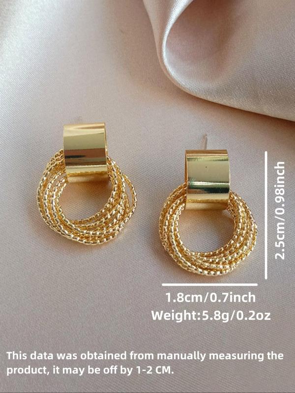 Temperament Stylish Layered Round Design Dangle Earrings (1 Pair), Fashionable Jewelry for Women, Trendy Accessories for Party and Daily Life