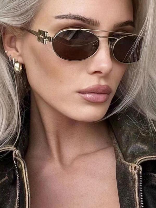 Unisex Fashionable All-match Oval Frame Sunglasses, Trendy Casual Sunglasses for Everyday Use, Fashion Accessories for Outdoor Activities