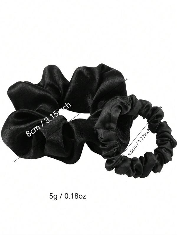 Women's Elegant Minimalist Solid Color Hair Scrunchies, High Stretch Durable Hair Ties, Fashion Hair Accessories for Women & Girls for Hairstyle Ideas