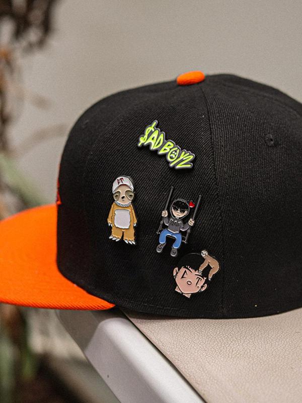 Cartoon Sloth & Letter Design Brooch, Cute Hat Pin for Baseball Cap Decoration, Fashion Accessories for Women & Men