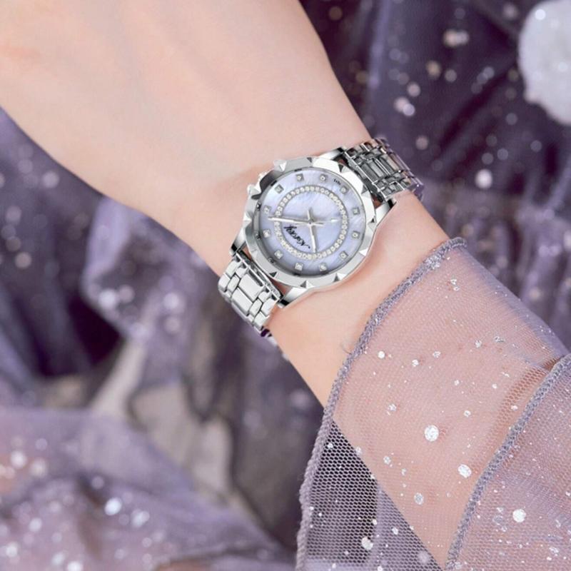 Exquisite Women's Elegant And Gorgeous Quartz Watch Dial, Waterproof Steel Strap Ladies' Wristwatch For Daily Wear