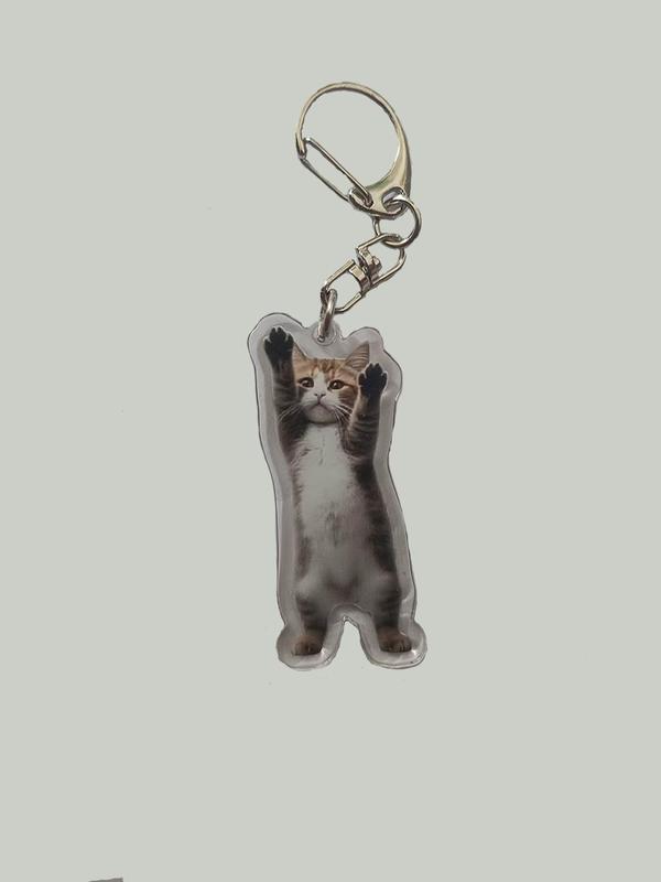 Cute Cartoon Cat & Banana & Heart Design Keychain, Fashionable Keychain for Women & Men, Trendy All-match Keychain for Birthday Gift