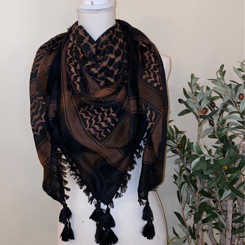 Gorgeous Brown and Black Kuffieya - Fashion Accessories - Clothes Accessories - Scarves & Shawls