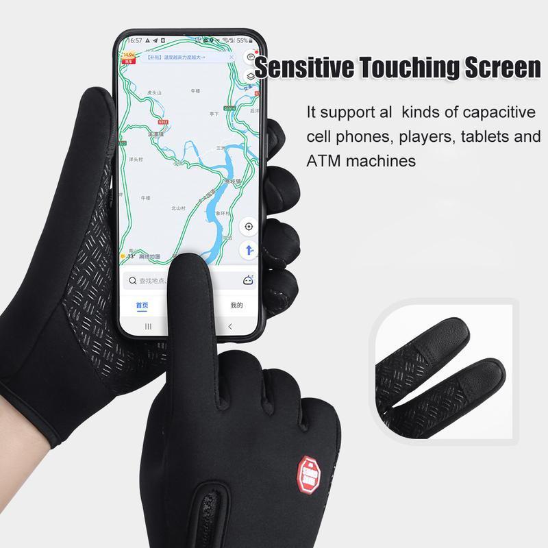 Winter warm touch screen cycling gloves, waterproof velvet sports gloves, fishing waterproof anti-slip touch screen gloves